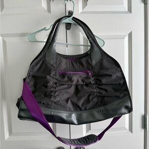 Athleta gray and Purple Shoulder Exercise Bag